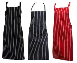 100 % algodón tejido a rayas carniceros babero delantal panaderos chefs cocina pinny - Imagen 1 de 13