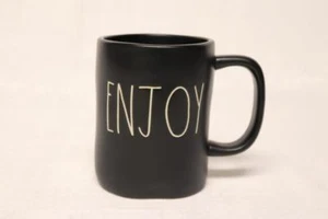 RAE DUNN ARTISAN COLLECTION BY MAGENTA "ENJOY" COFFEE TEA MUG - BLACK - NEW - Bild 1 von 1