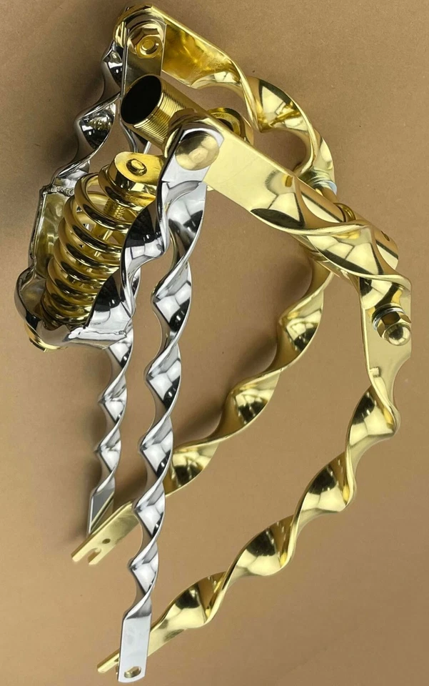 20 英寸老式低速下降金色平底扭转弹簧叉带铬零件。 — 第 1/1 张图片