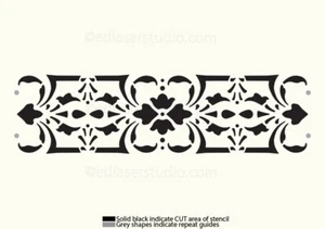 STENCIL bordo vernice pizzo mobili da parete legno modello cartografia riutilizzabile BA9 - Foto 1 di 8