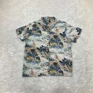 Op Youth/Tween Boys Size L Short Sleeve Button Up Beach Scene Print - Picture 1 of 11