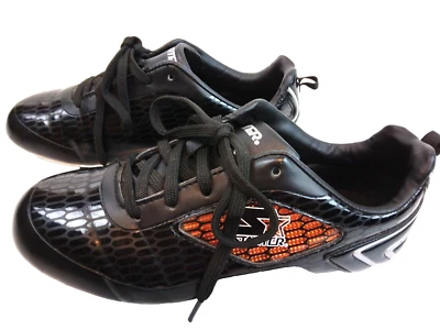 Botines de béisbol de fútbol para principiantes zapatos para niños talla 5 negros plateados Foto 1 de 4