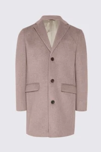 Moss Bros Men's Oatmeal Wool Blend Epsom Overcoat Size UK XL RRP £199 - Picture 1 of 5