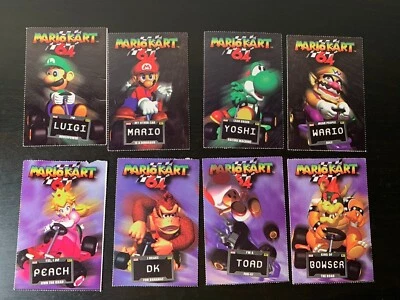 8 Mario Kart 64 Nintendo Power Trading Cards Full Set - Image 1 of 2