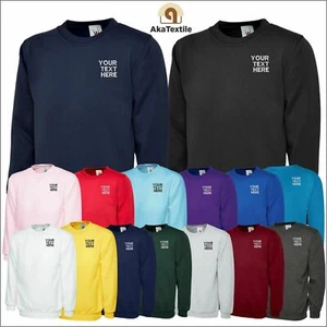 UNEEK Personalised Custom Embroidered Classic Sweatshirt Casual Workwear Jumper - Picture 1 of 19