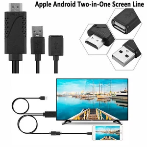 1Pc 1080P Female USB to HDMI Cable HDTV Adapter for Android IOS Smartphone US - Afbeelding 1 van 12