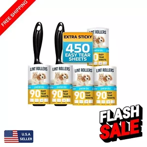 Compact Multi-Use Lint Rollers for Clothes, Pet Hair & Furniture - 450 Sheets - Picture 1 of 8