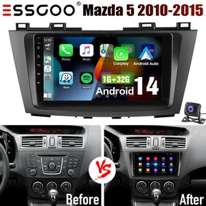 9" Android 14 Car Stereo For Mazda 5 2010-15 Apple CarPlay WIFI GPS Navi BT+AHD - Picture 1 of 12