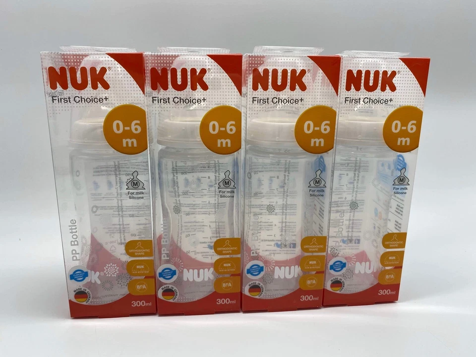 NUK First Choice+ 0-6m - 4x Baby Bottles - Image 1 of 3