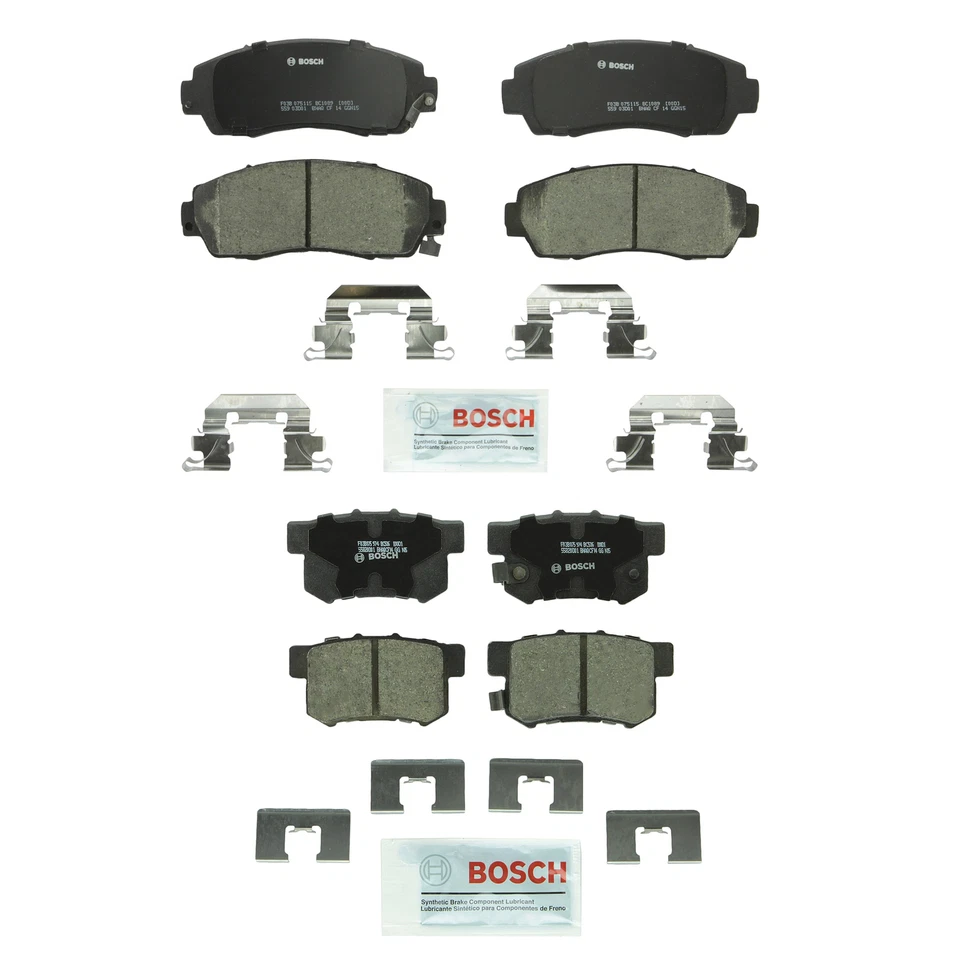 Kit de pastillas de freno de disco cerámicas delanteras y traseras Bosch QuietCast para Acura RDX AWD Foto 1 de 1