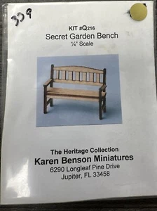 Karen Benson Miniaturas Escala O Kit #Q216 Banco de Jardín Secreto - Madera Cortada con Láser - Imagen 1 de 4