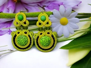 Ohrringe Technik soutache Kunsthandwerk - Bild 1 von 3