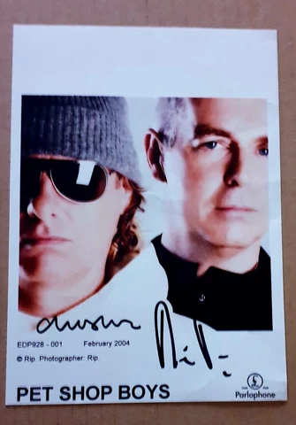 PET SHOP BOYS  SIGNED 7 BY 5 INCH PHOTO+COA. 1981 SYNTH POP BAND+COA Cover