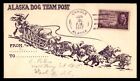 Couverture postale Mayfairstamps US 1947 Candel Alaska Dog Team aaj_77429
