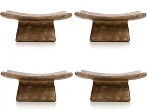 Hosley Set of 4, Square Ceramic Incense Cone or Pillar Candle Holders - Picture 1 of 7