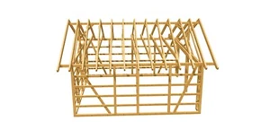 Holzgarage - Bamberg - für Hebebühne, Satteldach KVH 8,00 x 8,00 m als Bausatz - Bild 1 von 10