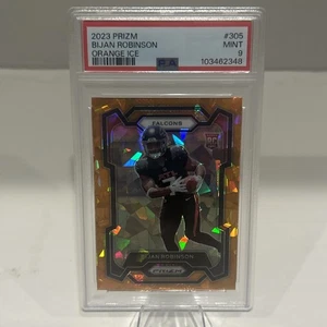 2023 Prizm Bijan Robinson Orange Cracked Ice RC #305 PSA 9 MINT Falcons Rookie - Bild 1 von 11