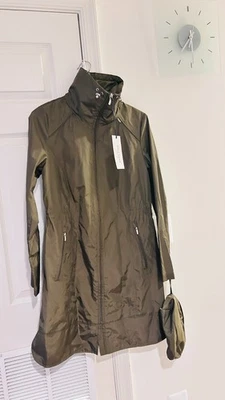 Chaqueta de Lluvia Cole Haan Signature Mujer Viaje Embalable Verde Oliva S SP Foto 1 de 4