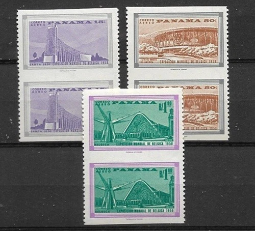 ПАНАМА 1958 ТРИ ОШИБКИ ГОРИЗОНТАЛЬНЫЙ ПЕРФОРИРОВАННЫЙ НОВОМ NH VF - Изображение 1 из 1