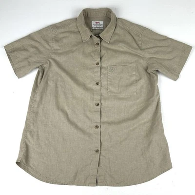 Fjallraven Ovik Travel Shirt Womens Sz Medium Hemp Blend Button Shirt Beige - Image 1 of 4