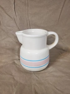 McCoy Keramik rosa und blau Streifen Krug 6" neuwertig - Bild 1 von 5