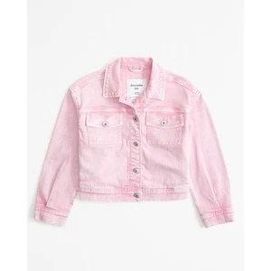 Abercrombie Kids Girls Pink Denim Jacket Size 11/12 NEW - Picture 1 of 9