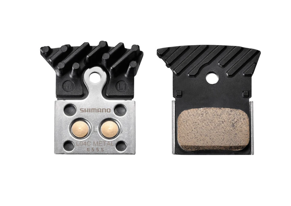 SHIMANO Road L04C-MF Disc Brake Metal Pads w/ Fins 1 Pair - IBPL04CMFA