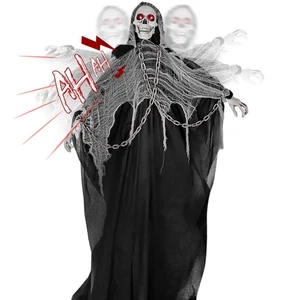 74'' Halloween Outdoor Decorations Prop, Life Size Sound Activated Skeleton G... - Picture 1 of 7