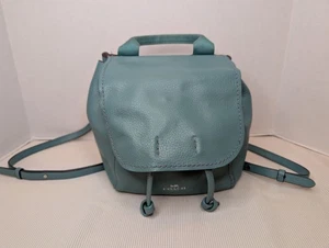 Coach Derby Mini Rucksack türkis Leder verstellbare Riemen & Innentasche - Bild 1 von 12