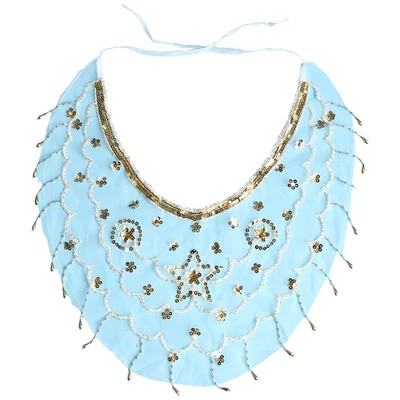 1Pc Womens Elegant Face Mask Veil Sparkly Tassels Indian Dance Mesh Face Cover  - Image 1 of 3