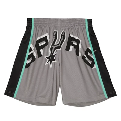 Mitchell & Ness Grey NBA San Antonio Spurs Big Face 2.0 Blownout Shorts - S - Image 1 of 2