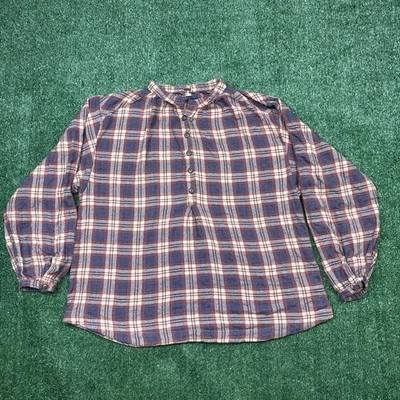 Blusa informal manga larga FREE PEOPLE para mujer talla M multicolor a cuadros de gran tamaño Foto 1 de 4