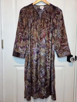 Abrigo De Colección Terciopelo Leopardo Estampado Floral Púrpura S Años 80 90 Gitano Boho Capricho Foto 1 de 4