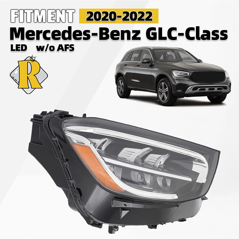 For 2020 2021 2022 Mercedes-Benz GLC-Class LED Headlight Non-AFS Right Passenger - Image 1 of 4