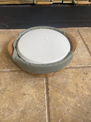 Longaberger Round Serving Basket 2004 Chip & Dip & Round Protector Liner Cover