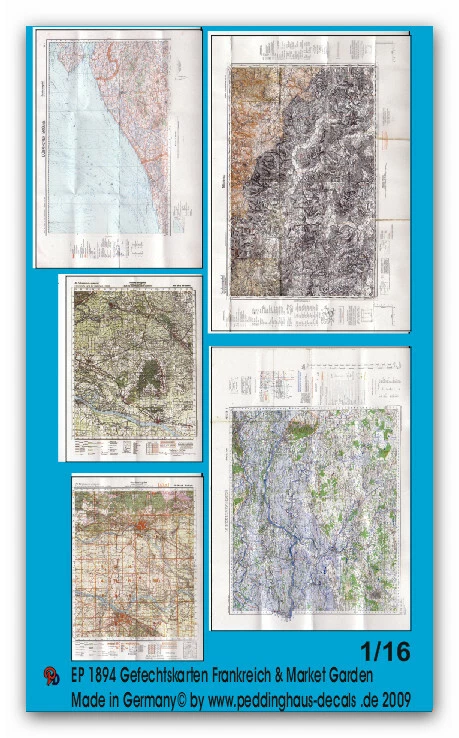 Peddinghaus-Decals 1/16 1894 Mappe di Battaglia Francia E Market Giardino - Immagine 1 di 1