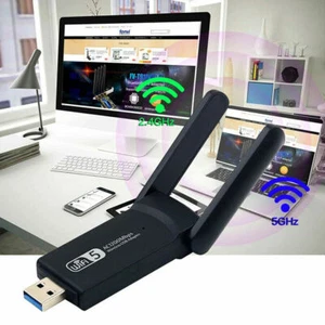 WLAN Adapter USB 3.0 Stick 1200Mbps WiFi Dual Band 5GHz Antenne PC Windows 10,11 - Bild 1 von 11