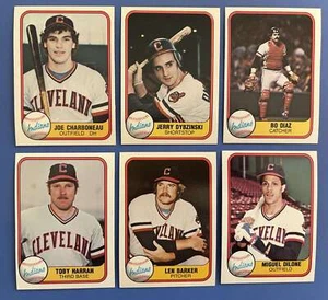 (6) 1981 Fleer Cleveland Indians Lot w/ Charboneau RC - Picture 1 of 1