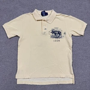 Ralph Lauren Polo Shirt Boys 6 Yellow Short Sleeve Moose Collar Preppy YOUTH - Picture 1 of 7
