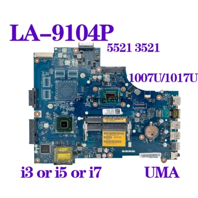 LA-9104P For Dell Inspiron 15 3521 5521 Motherboard 1007U/1017U i3 i5 i7 3th Gen - Image 1 of 4