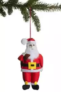 Adorno de Papá Noel Hecho a Mano Fieltro de Lana 6" de Alto Colgante Ruta de Seda Bazar - Imagen 1 de 1
