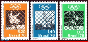 1435-37 BRAZIL 1976 OLYMPIC GAMES, MONTREAL, BASKETBALL, MI# 1192-94, SET MNH - Picture 1 of 2