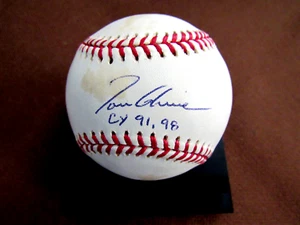 TOM GLAVINE CY 91 98 ATLANTA BRAVES HOF FIRMADO AUTO OML JUEGO BÉISBOL JSA - Imagen 1 de 3