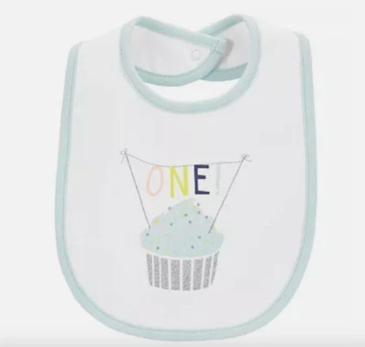 Babero estampado cupcakes primer cumpleaños Baby Carter nuevo con etiquetas sellado Foto 1 de 2