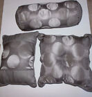 3 Pale Grey Satin Decorator Pillows 1 Square 1 Oblong 1 Rectangular Decorative