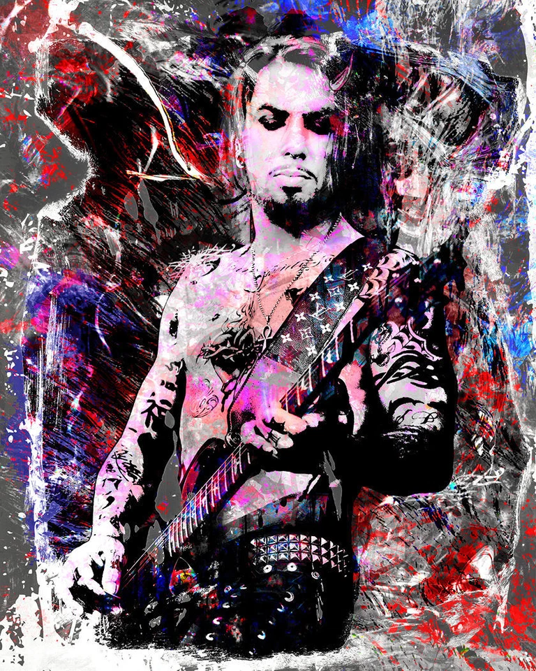 Dave Navarro Art, Navarro Painting, Jane's Addiction Poster - Image 1 of 1
