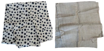 Tela de arpillera 48" de ancho, 3 yardas a lunares (48x108), 1,5 yardas lisa (48x54) artesanal Foto 1 de 4