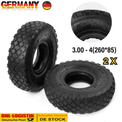 D LIAN DONG 2x Reifenmantel 3.00-4/3.50-4 Zoll 2PR Luftrad für Sackkarre Stützräder 260x85