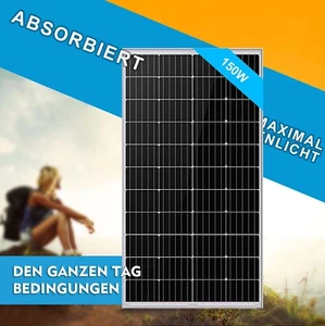 150W 12V Solarmodul Solarpanel Solar Set für Garten/ Boot/Wohnmobil/Haus/Camper - Bild 1 von 15