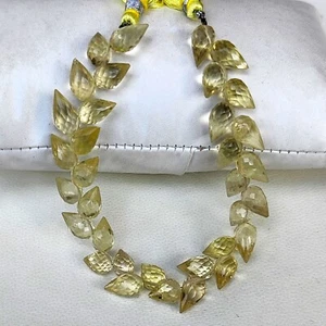 Natural Lemon Quartz 10x6 to 11x7 mm Faceted Flower Bud Shape Beads 7" Strand - Picture 1 of 6